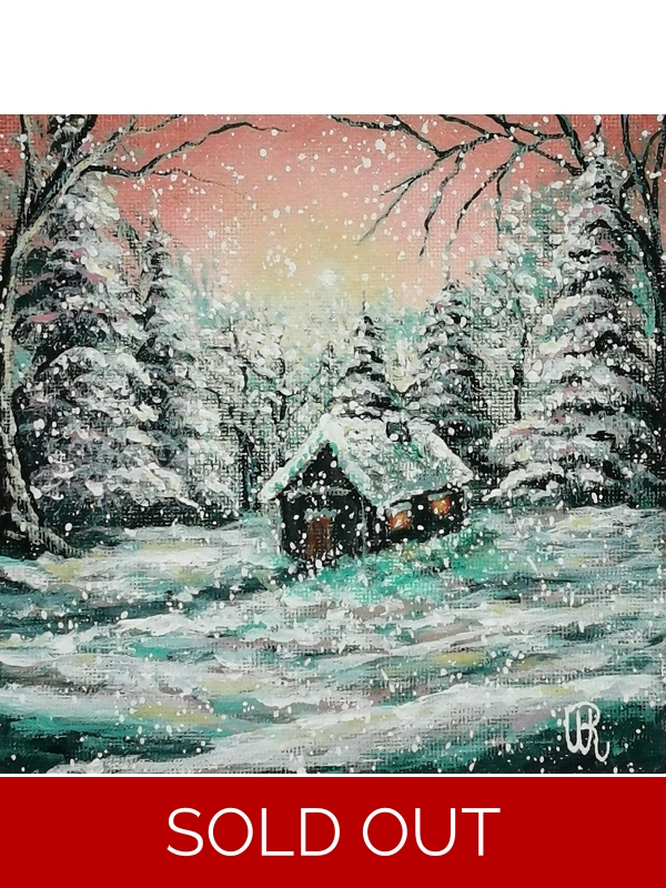 Winter In The Woods, Original Acrylic Painting